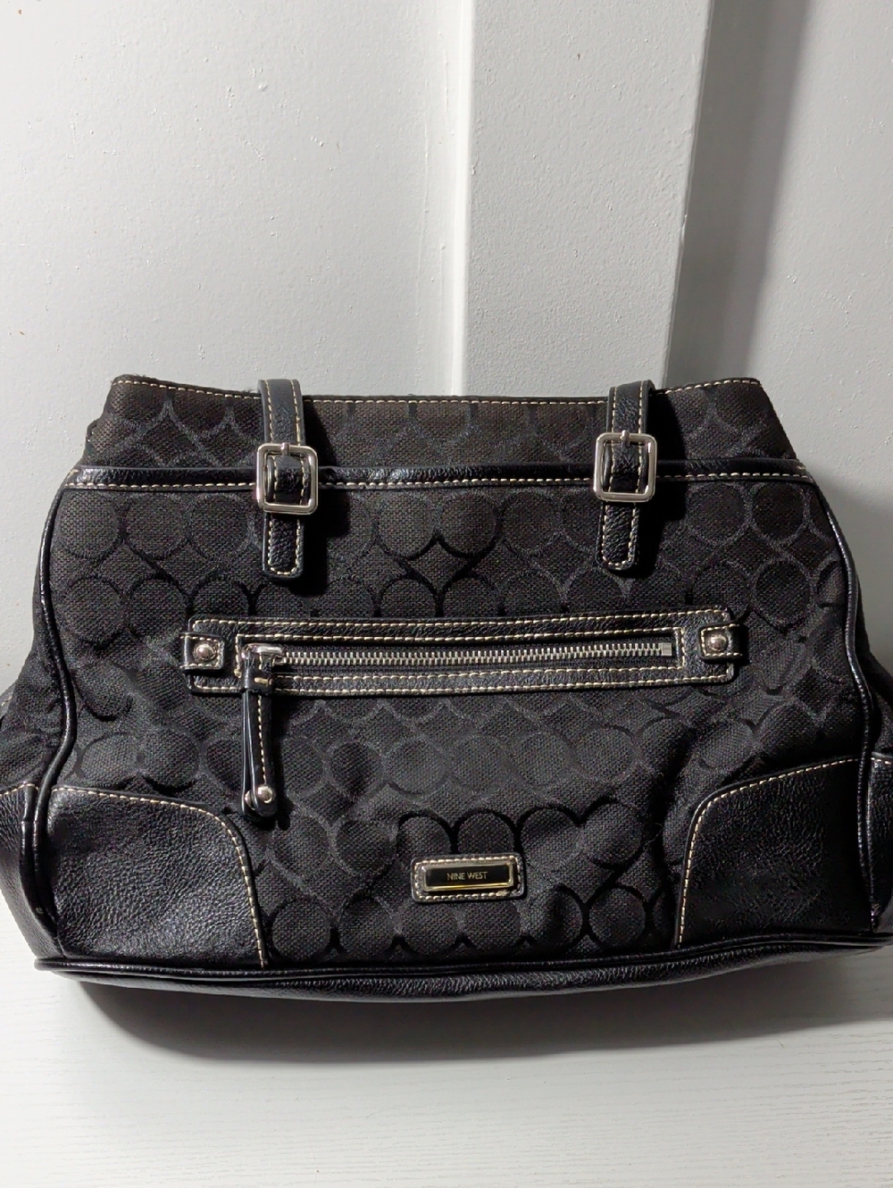 Nine West NWOT Black w/Leather Accents Bag